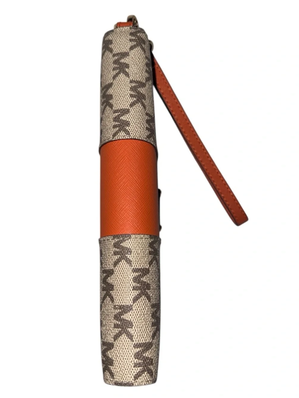 Michael Kors Signature MK Zip Around Wallet with Orange Stripe - Picture 9 of 9